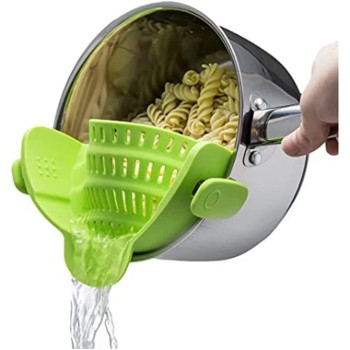 Filtru Silicon, Flippy, Verde, Rezistent la Caldura, Universal, Paste, Legume, Fructe, 23x12.5x6.7 cm