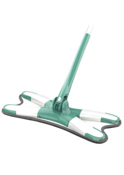 Mop Plat cu Laveta din Microfibra, Flippy, Pentru Uz Casnic, Sistem de Stoarcere X, Tija Telescopica 140 cm, Rotire 360°,38 x 140 cm, Verde