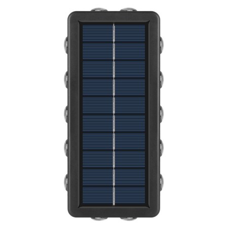 Lampa Solara, Flippy, 8+4 LED, Lumina Alba/Calda, din ABS+PC, 8 x 17.7 x 3.7 cm, Negru