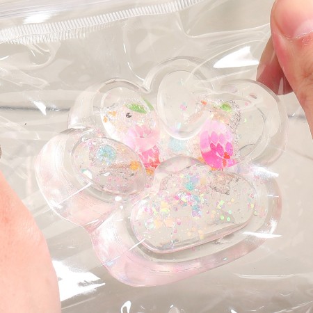 Jucarie Antistres Squishy, Flippy, Labuta de Pisica Pufoasa, cu Revenire Lenta, 7 x 6.5 cm, Model 270532, Multicolor