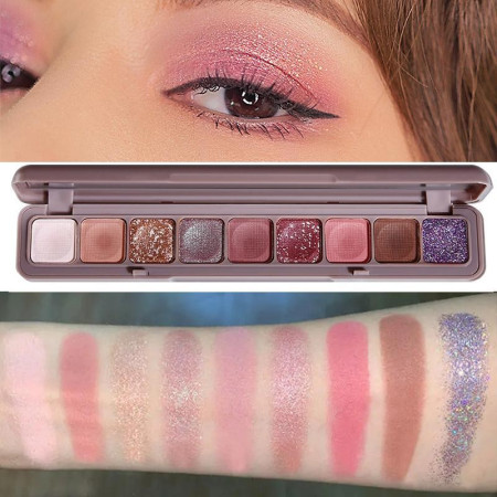 Paleta Farduri Flippy, 9 Culori, Farduri Mate si Sidefate, Rezistenta la Apa, Oglinda, 10 g,  9 x 3 x 2 cm, Valabilitate 3 Ani, Multicolor