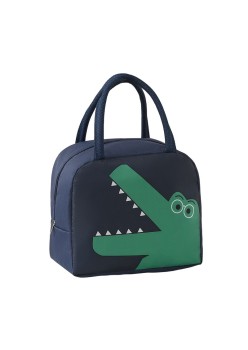 Geantă Frigorifică, Flippy, cu Desene Animat, Portabilă pentru Copii, de Prânz, din Pânză Oxford, 22x14x19 cm, Model Dinozaur, Albastru