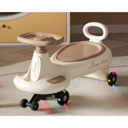 Masinuta de Rasucit, Flippy, 1-8 Ani, Anti-rasturnare, Roti Silentioase, Impingere, Bluetooth, 66 x 32 x 37 cm, Bej