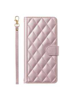 Husa de Protectie Tip Carte, Flippy, pentru Apple iPhone 15 Plus, Model cu Suport si Capsa, Antisoc, Rezistenta la Impact, Protectie Camera, Roz