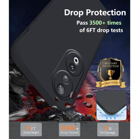 Husa de Protectie, Flippy, pentru Honor 90, Liquid Silicone, cu Microfibra pe Interior, Protectie Antisoc, Compatibil Incarcare Wireless, Negru