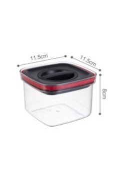 Cutie de Depozitare Alimente, Flippy, 600mL,  cu capac, transparenta-neagra