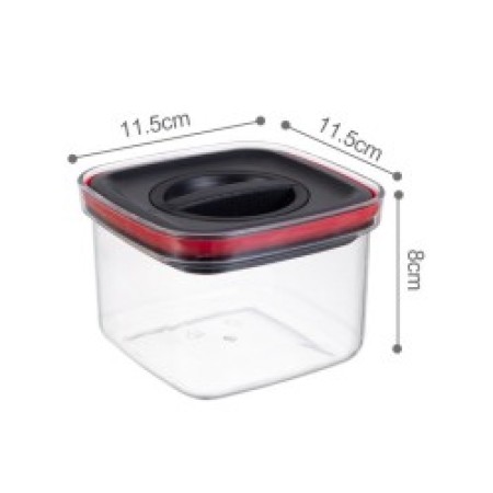 Cutie de Depozitare Alimente, Flippy, 600mL,  cu capac, transparenta-neagra