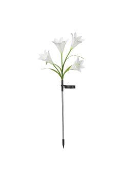 Lumina solara LED tip Crin cu 4 flori, inaltime 80 cm, pentru gradina, Flippy