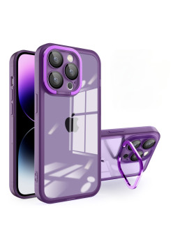 Husa protectie Flippy pentru Samsung A03 Electroplated cu  suport pentru camera, 1.5 mm grosime, protectie camera, Mov