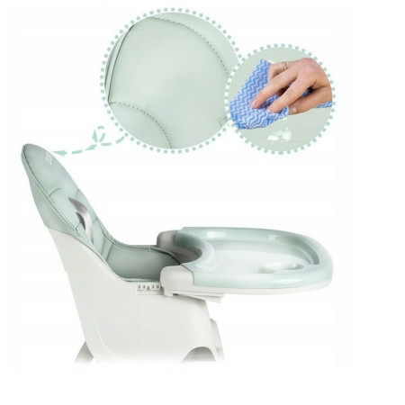 Scaun de Masă Reglabil pentru Bebeluși, Pliabil cu Roti, Suport Picioare și Masuță Ajustabilă, Verde, 97x73x65cm
