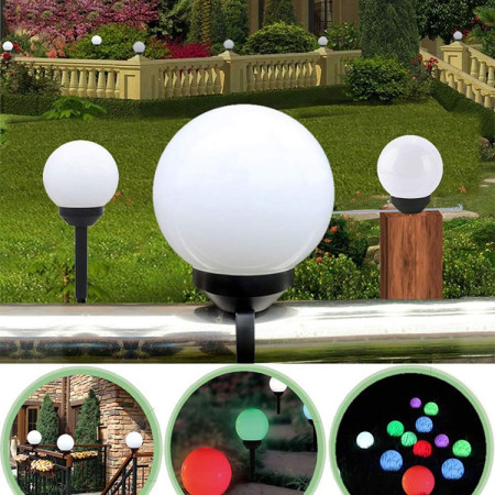 Set 2 lampa solara LED, Sferica, Tip Glob Flippy, Diametru 10 cm, Multicolor