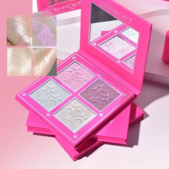 Paletă Iluminatoare "Stay Wild", 4 Nuante Strălucitoare, Glow Natural & Intens, 12.2 x 12.2 cm