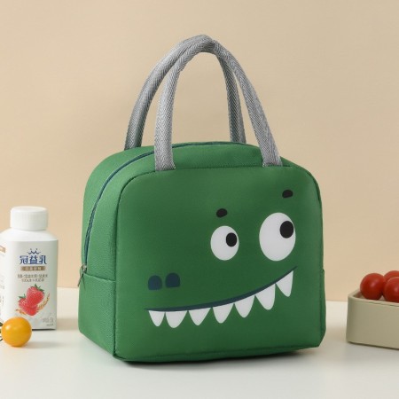 Geantă Frigorifică, Flippy, cu Desene Animat, Portabilă pentru Copii, de Prânz, din Pânză Oxford, 22x14x19 cm, Model Crocodil, Verde