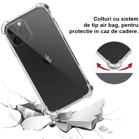 Husa de protectie Flippy, TPU, pentru Apple iPhone 15 Pro, Antisoc, Protectie colturi, Rezistenta la impact, 1.5 mm, Transparenta