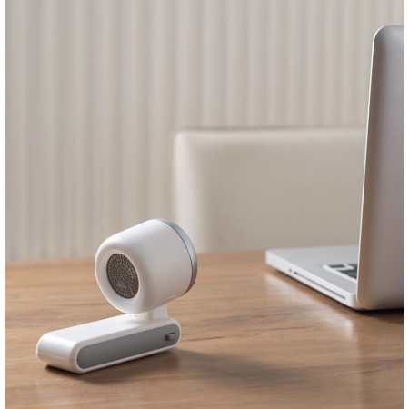 Mini Ventilator Portabil, Flippy, 5 Trepte de Viteza, Afisaj Digital, Incarcare USB, 5V, 2A, 5.95 x 5.2 x 17.2 cm, Alb