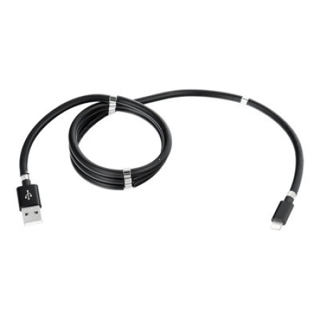 Cablu de incarcare rapida, Flippy, USB, compatibil Iphone, cu absorbtie magnetica, 1 m, negru