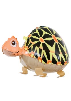 Balon din Folie Metalizata, Flippy, Figurina Animata, Model Broasca Testoasa, 61x32 cm, Ambalaj Individual, Pai Inclus, Umflare cu Aer sau Heliu, Multicolor