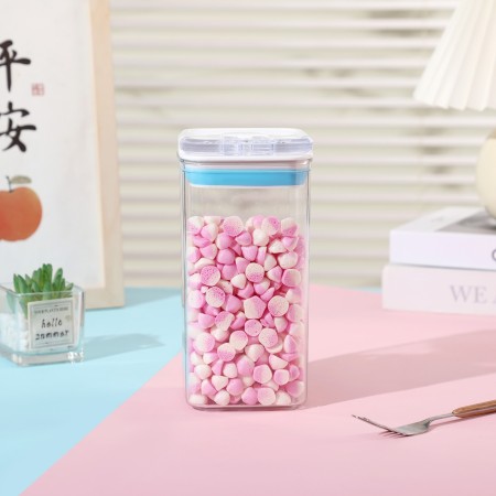 Cutie depozitare Alimente, Flippy, PET+ABS+Silicon, 10x10x20.5 cm, 370 g, 1.2L, Transparent alb