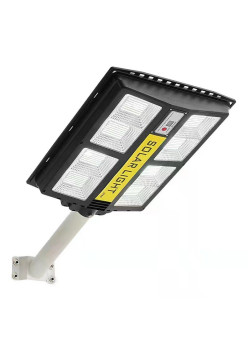 Lampa solara stradala Flippy, cu telecomanda, senzor de miscare si lumina, suport prindere, 720 LED-uri, IP65, ABS, 15AH, 500W, temperatura culoare 6500K, 44.5x34.7x6.6 cm, autonomie 10-12 ore, negru