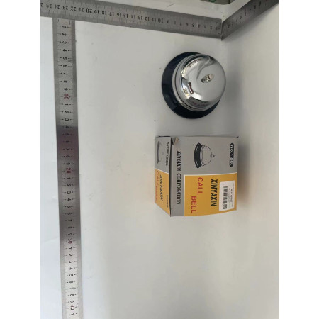 Clopotel sonerie metalica Flippy, pentru receptie hoteluri, baruri, restaurante, material metal si plastic, 6 x 10 cm, argintiu