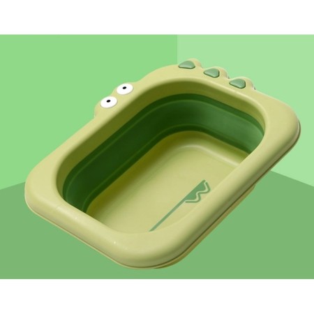 Lavoar Pliabil, Flippy, pentru Copii, din PP/TPE, Portabil, Model Crocodil, 30x24.5x9 cm, Verde
