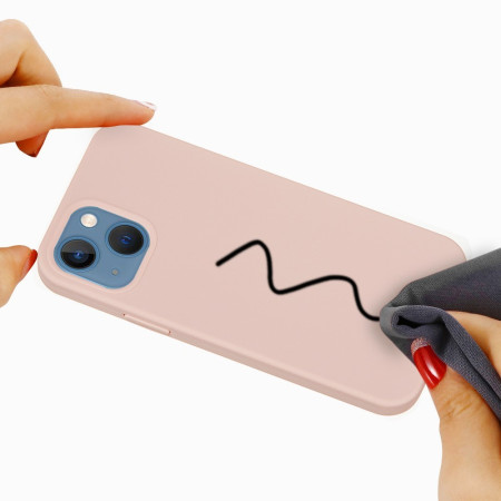 Husa protectie Flippy compatibila cu Apple iPhone 13 Liquid Silicone Roz