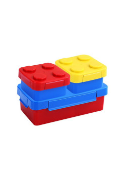 Set caserole pentru pranz interactive, Flippy, cuburi de construit, plastic, multicolor