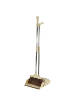 Set matura si faras cu coada, Flippy, Pentru uz casnic, Plastic/Otel, Maro/Bej, Depozitare verticala, 26x25.5x83 cm