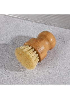 Beech sisal pot brush for washing dishes and pots - color: bamboo white sisal pot brush