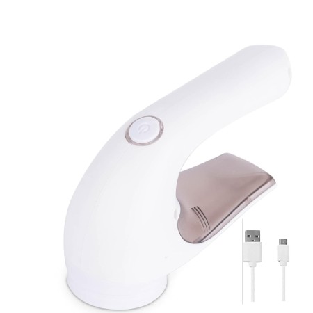 Aparat Pentru Curatat Scame, Par Si Praf, Flippy, Trimmer pentru Diferite Tipuri De Material, Cu Lame Din Otel Inoxidabil, Maner Ergonomic, Incarcare Prin USB, 15x6x9 cm, Alb