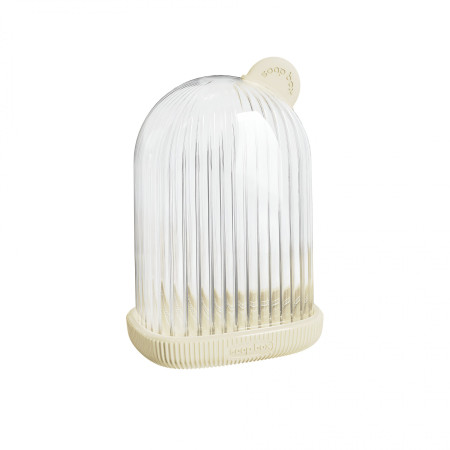 Sapuniera de Calatorie, Flippy, Suport pentru Sapun cu Scurgere a Apei, Recipient cu Capac Depozitare, Savoniera pentru Baie, 12.6x6.1x8.4cm, Crem