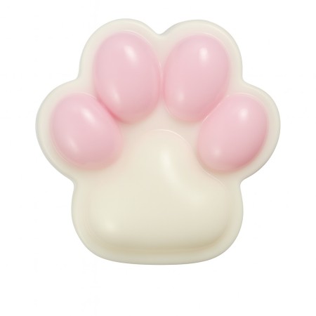 Jucarie Antistres Squishy, Flippy, cu Revenire Lenta, Labuta de Pisica Pufoasa, 8.5 x 7.5 cm, Ambalaj Transparent, Alb Roz
