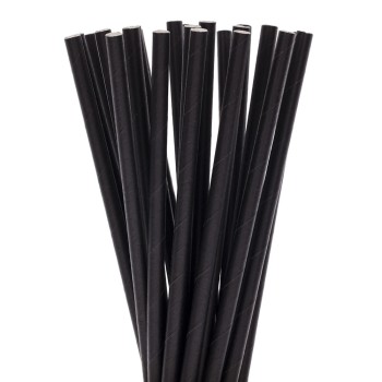 Set 100 Paie, Flippy, din Hartie, 20 cm, Model Uni, Negru