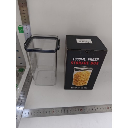Container Borcan pentru Alimente, Flippy, din Plastic, 1300 ml, Transparent