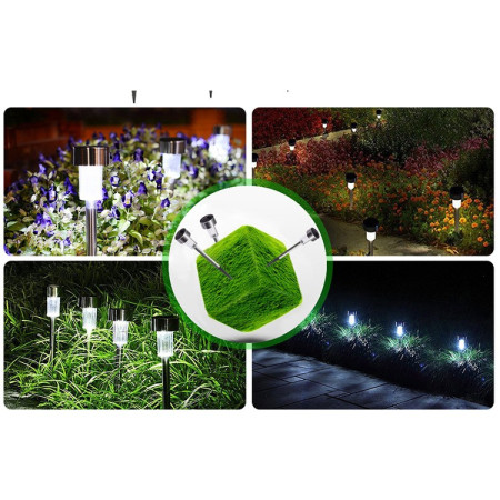 Lampă Solară LED pentru Grădină, Design Minimalist, Inox Rezistent, Iluminare Albă, 29 cm