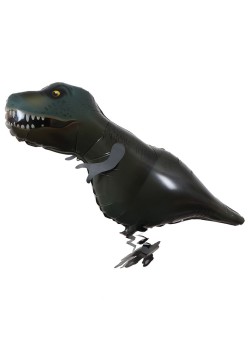 Balon din Folie Metalizata, Flippy, Figurina Animata, Model Dinozaur, 97x48 cm, Ambalaj Individual, Pai Inclus, Umflare cu Aer sau Heliu, Negru