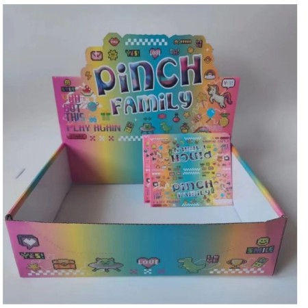 Ambalaj pentru Jucarii Antistres Squishy, Flippy, cu Revenire Lenta, Pinch Family, Multicolor