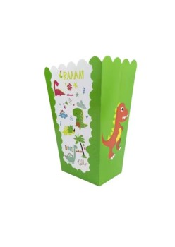 Set 6 Cutii de Popcorn, Flippy, Colectia Dino Park, 9 x 13 cm, din Carton, Multicolor