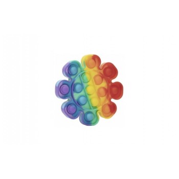 Jucarie antistres din silicon, Pop It Now and Flip It, Floare, Multicolor, Model 2
