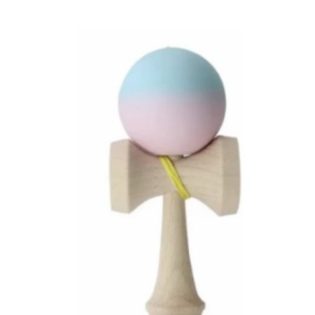 Jucarie Interactiva Kendama, Flippy, din Lemn, 18 cm, Joc de Indemanare pentru Copii si Adulti, Model Gradient 5, Albastru/Lila