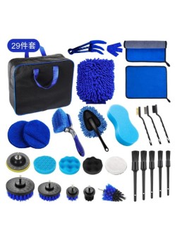 Set 29 Accesorii pentru Curatare Auto, Flippy, Interior si Exterior, Albastru