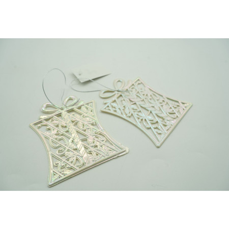 Ornament brad de Craciun, Perlat, in forma de Cadou, 9 cm x 11 cm, Plastic, Flippy