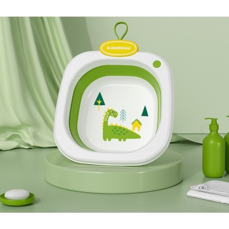 Lavoar Pliabil, Flippy, pentru Copii 1-8 Ani, Model Animat, din PP+TPE, 32x29x10 cm, Verde
