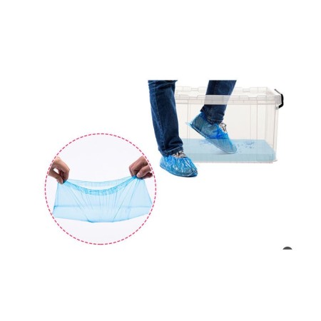 Set 100 Huse de Pantofi Impermeabile de Unica Folosinta, Flippy, Universale, Albastre, pentru Zile Ploioase