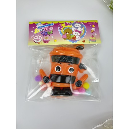Jucarie Antistres Squishy, Flippy, Model Ninja, cu Revenire Lenta, din TPR, 12 x 11 x 3 cm, Multicolor