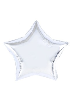 Balon din Folie Metalizata, Flippy, Figurina Stea, Model Simplu, Tematica Aniversare, 40 cm, Ambalaj Individual, Pai Inclus, Umflare cu Aer sau Heliu, Argintiu
