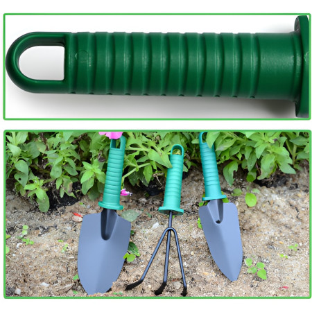 Set 12 Unelte Grădină cu Cutie de Depozitare, PVC & Oțel A3, 38x29 cm, Verde Deschis – Plantare, Sol, Îngrijire Plante