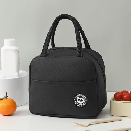 Geanta Termica pentru Pranz, Flippy, Multifunctionala, Compartimentata, Impermeabila, cu Manere, Buzunar Exterior, 22x14x19 cm, Negru