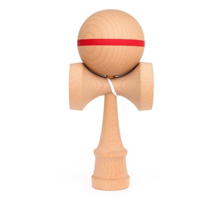 Jucarie Interactiva Kendama, Flippy, din Lemn, 18 cm, Joc de Indemanare pentru Copii si Adulti, Model cu Dunga, Roz