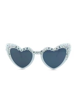 Ochelari Decorativi, Flippy, Model Bride to Be, cu Perle, pentru Nunta, din PC, 15.3 x 5.7 x 14.5 cm, Alb